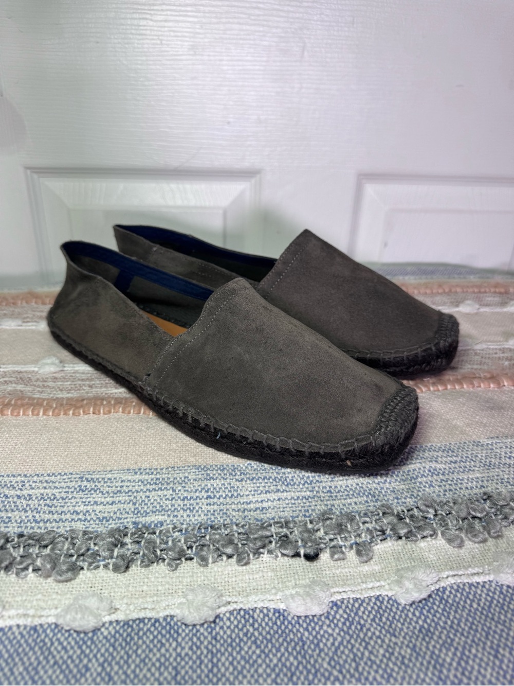 Mango Men's Suede Slip-On Loafers in Charcoal
